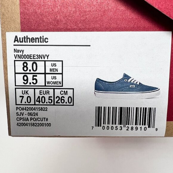 Van's NWT Blue and White Low Tops Size 9.5us - Picture 6 of 8